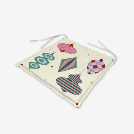 Poduszka świąteczna na krzesło - Bombki