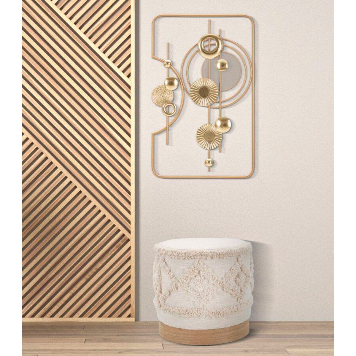 Tuftowana pufa okrągła DAMASCO, Ø 40 cm