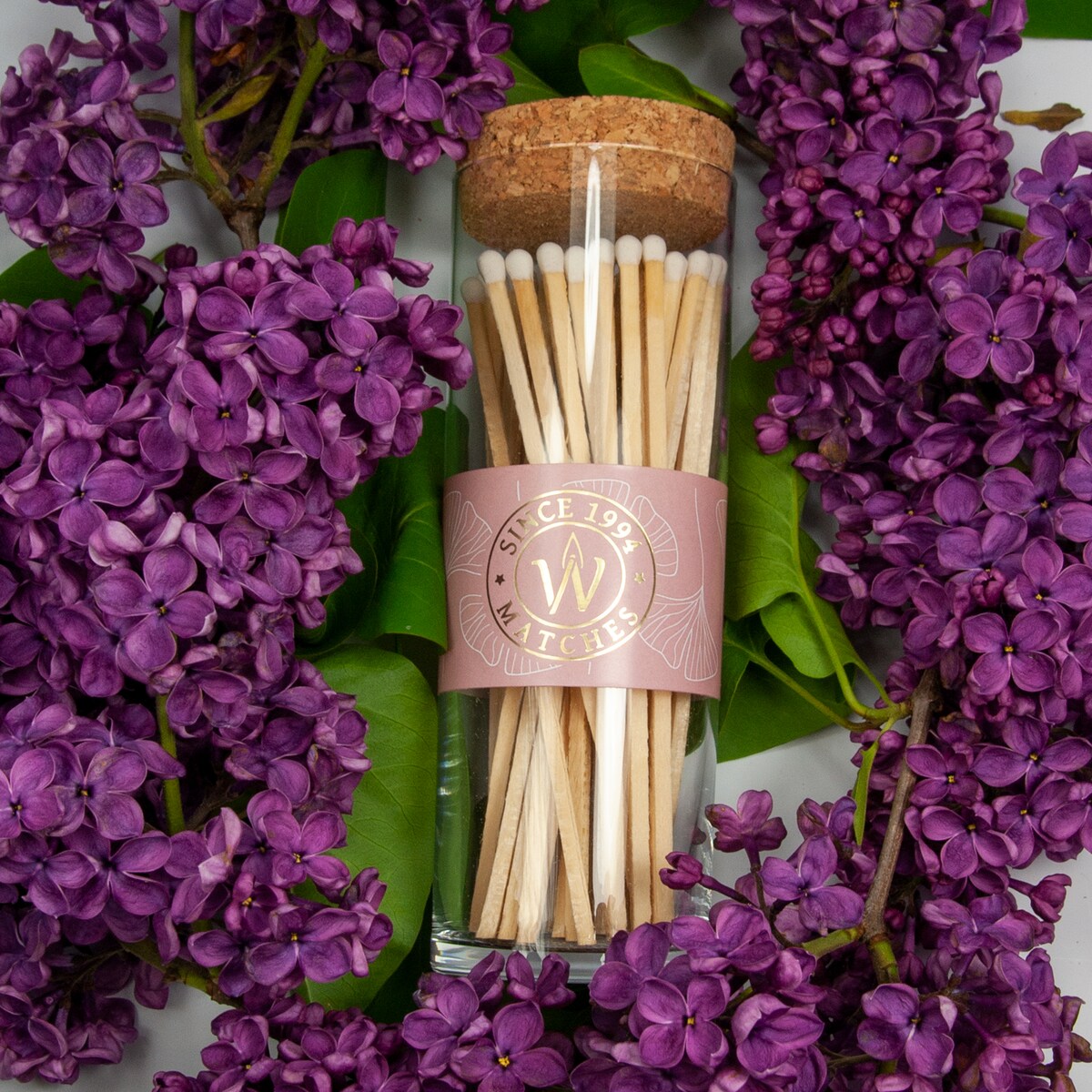 Zapałki w szklance - różowe