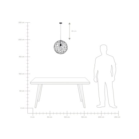 Lampa wisząca metalowa czarna LEMME