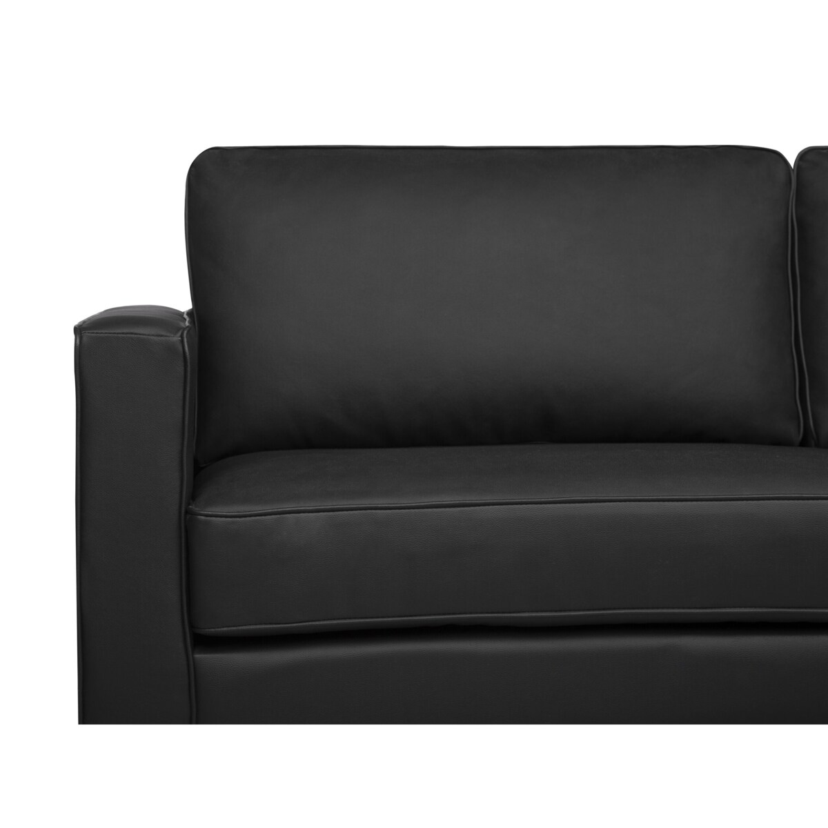 Sofa 3-osobowa skórzana czarna SAVALEN