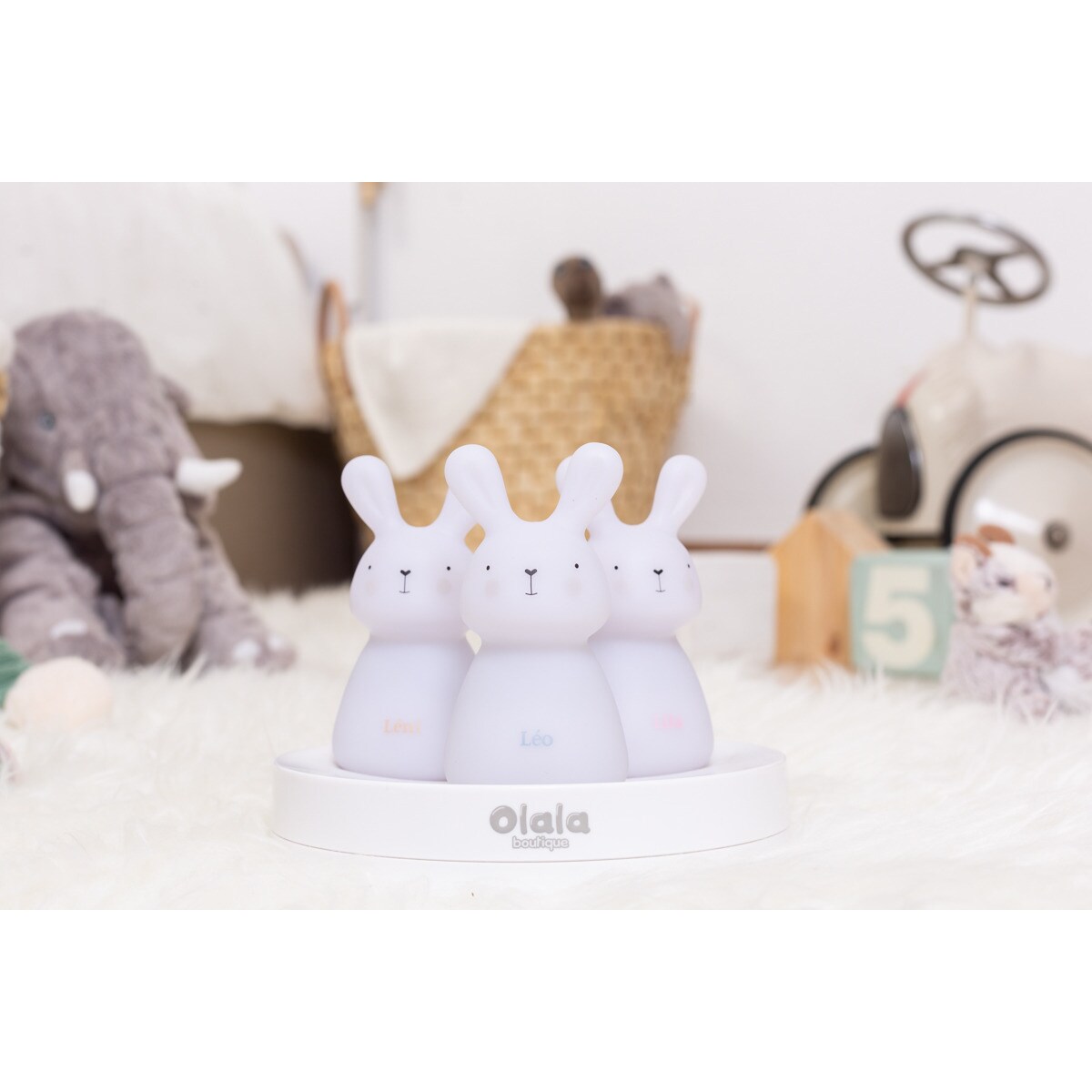 Zestaw 3 lampek nocnych LED - Ścieżka Światła OLALA - Króliczki