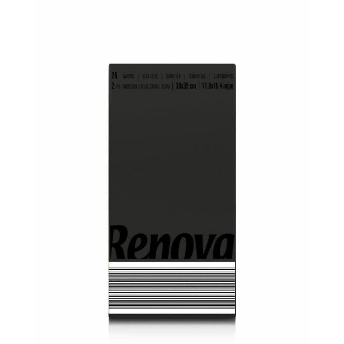 Czarne składane serwetki Renova 39x30cm 25 sztuk