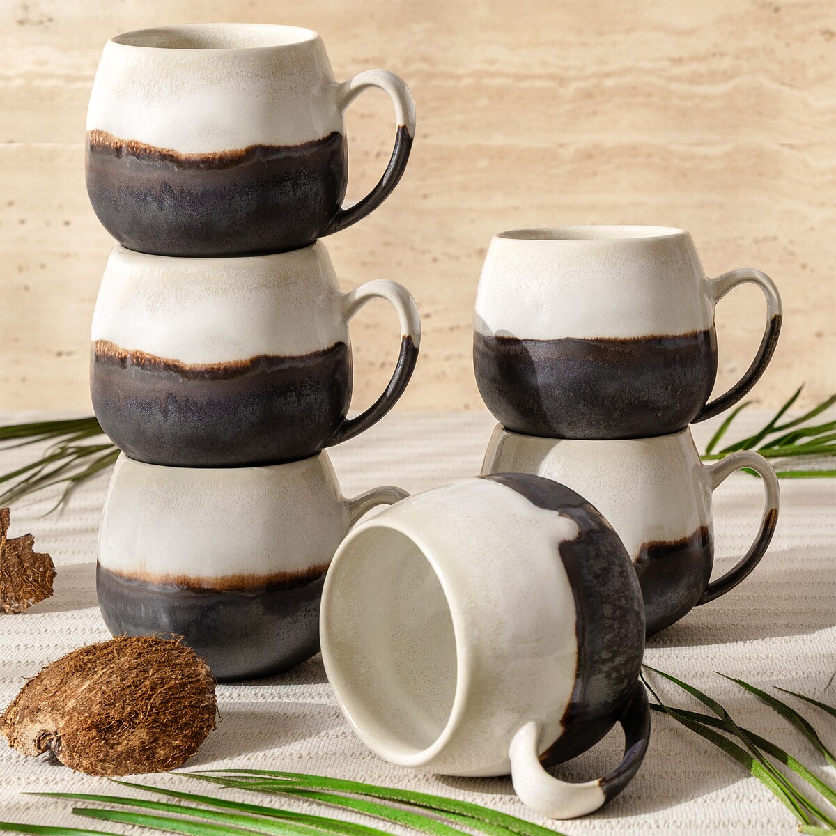 Konsimo PRIMA Kubek 6 szt., jasnobeżowy