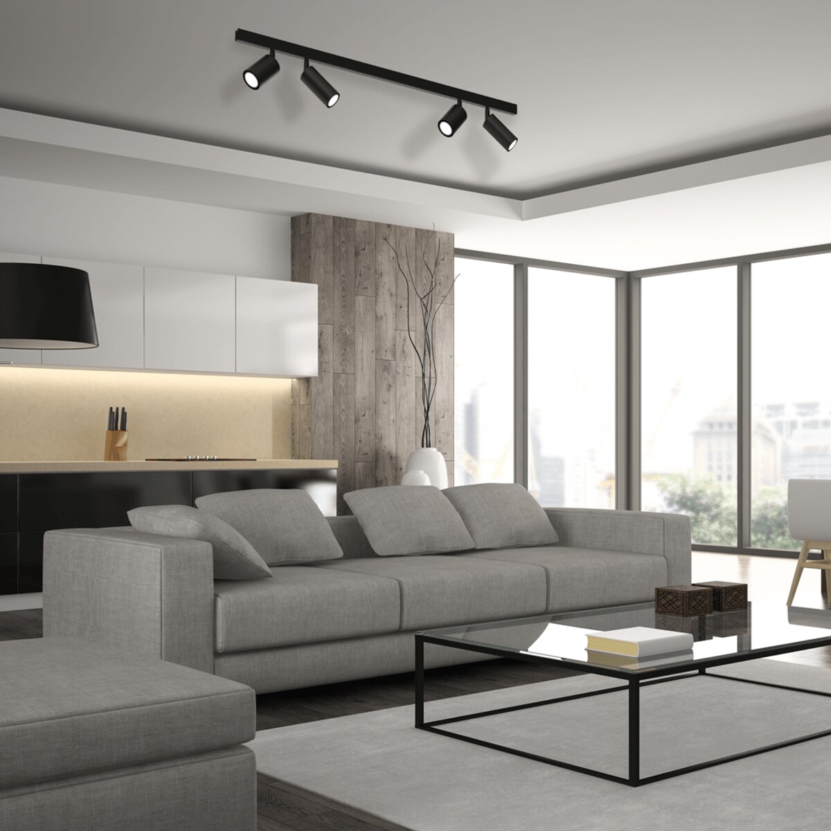 Lampa sufitowa Hudson MLP8797 do salonu metalowa biała