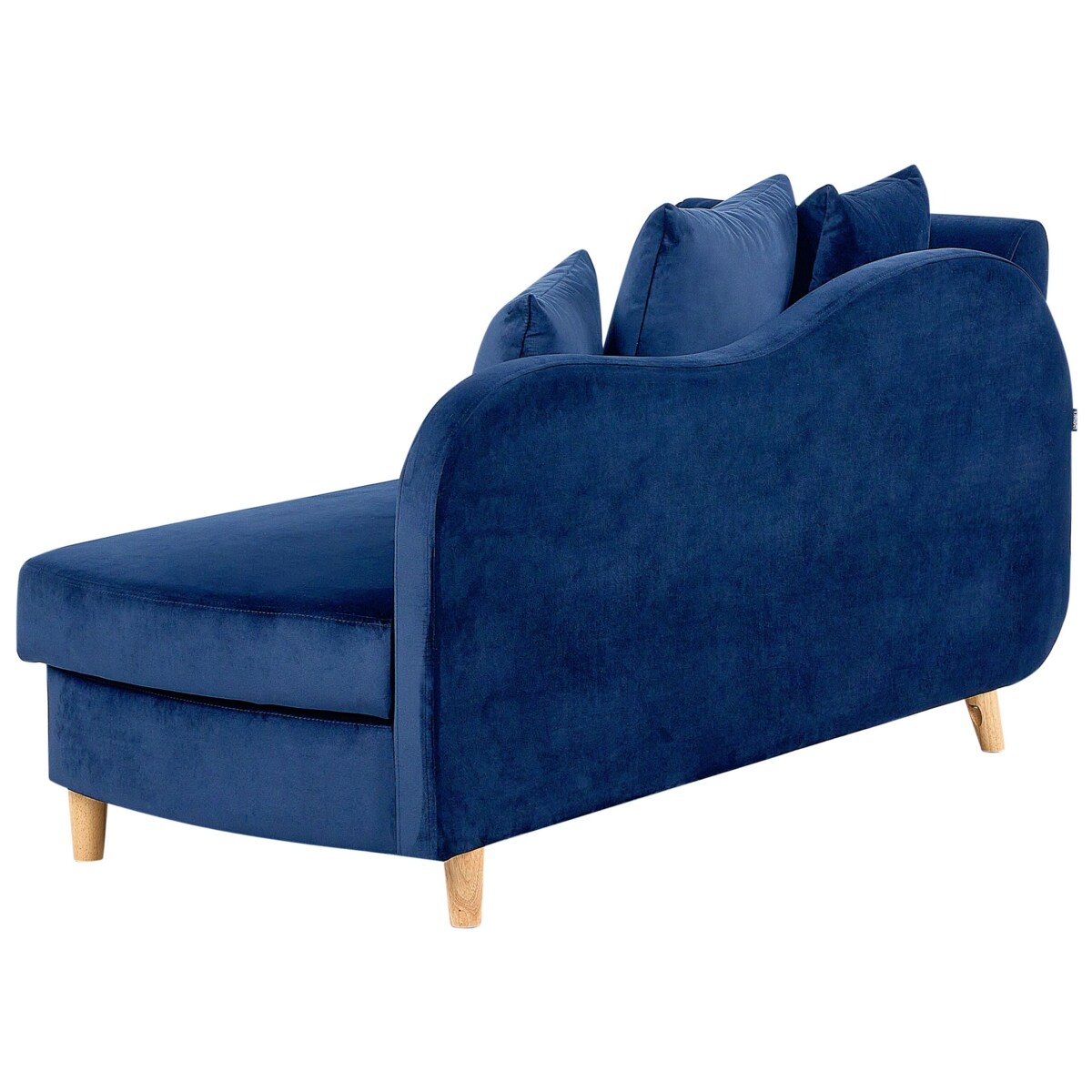 Szezlong welurowy z pojemnikiem lewostronny niebieski MERI II