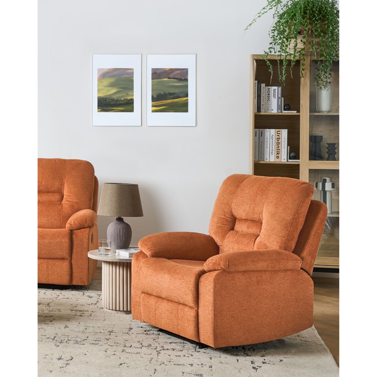 Rozkładany fotel BERGEN Tkanina Pomarańczowy