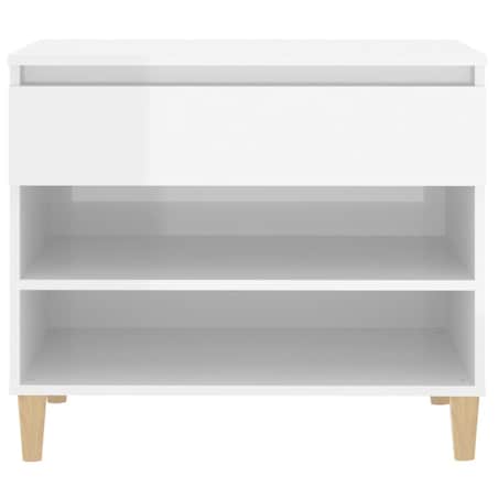 vidaXL Szafka na buty, wysoki połysk, biała, 70x36x60 cm