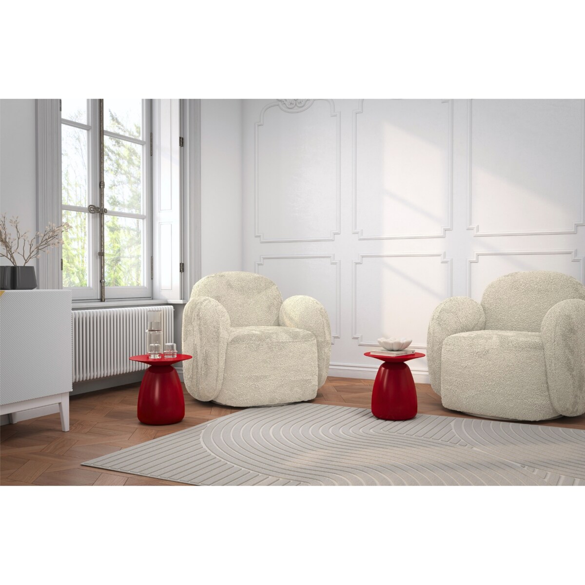 Stolik drewniany różne kolory Baobab 34, kolor bordowy