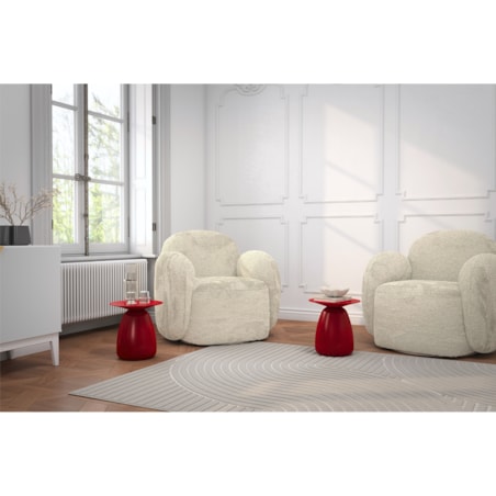 Stolik drewniany różne kolory Baobab 34, kolor bordowy