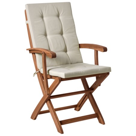 Zestaw 2 krzeseł ogrodowych z poduszkami MAUI PREMIUM Drewno akacjowe Beżowoszary