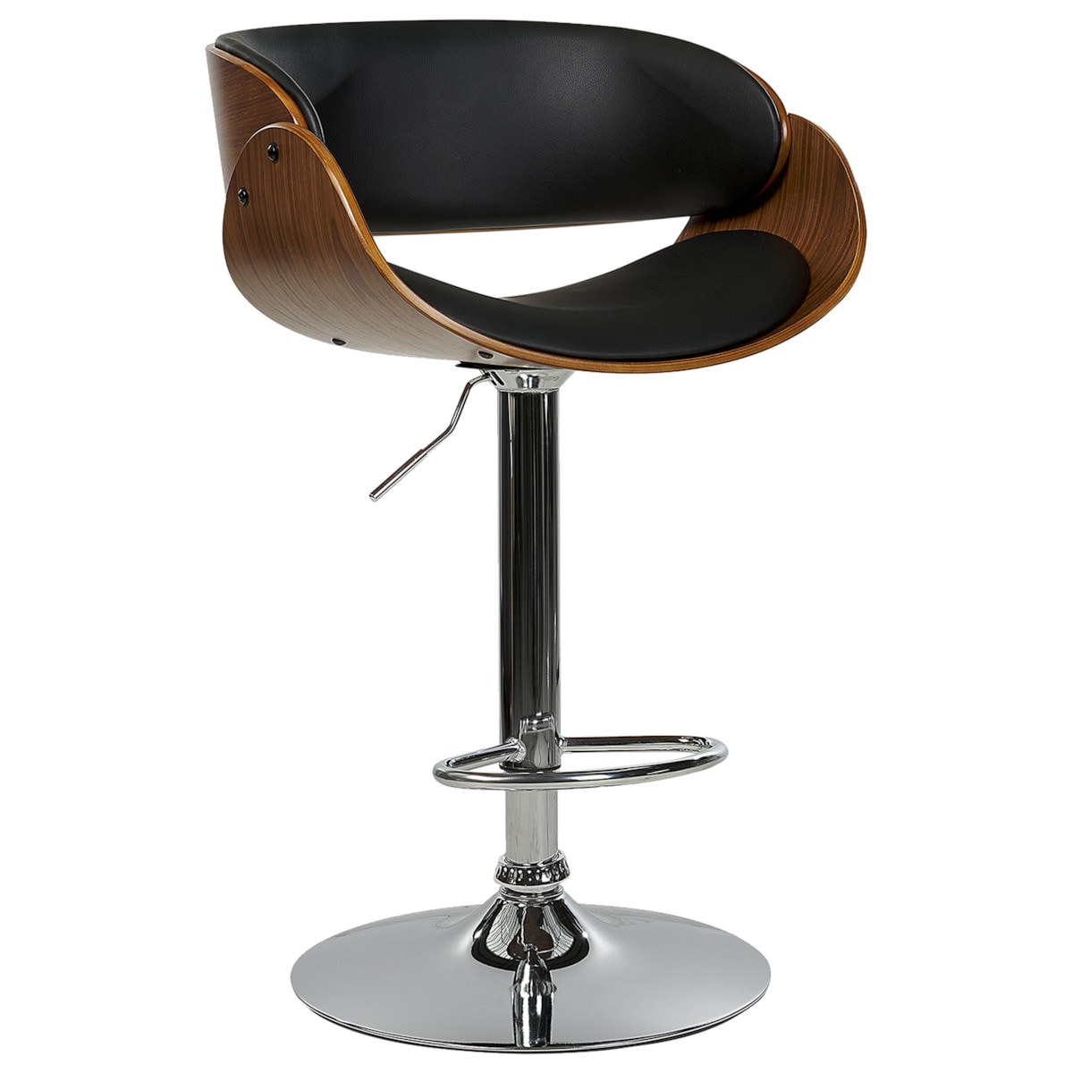 Zestaw 2 krzeseł barowych BAKU Ekoskóra Obrotowy Czarny