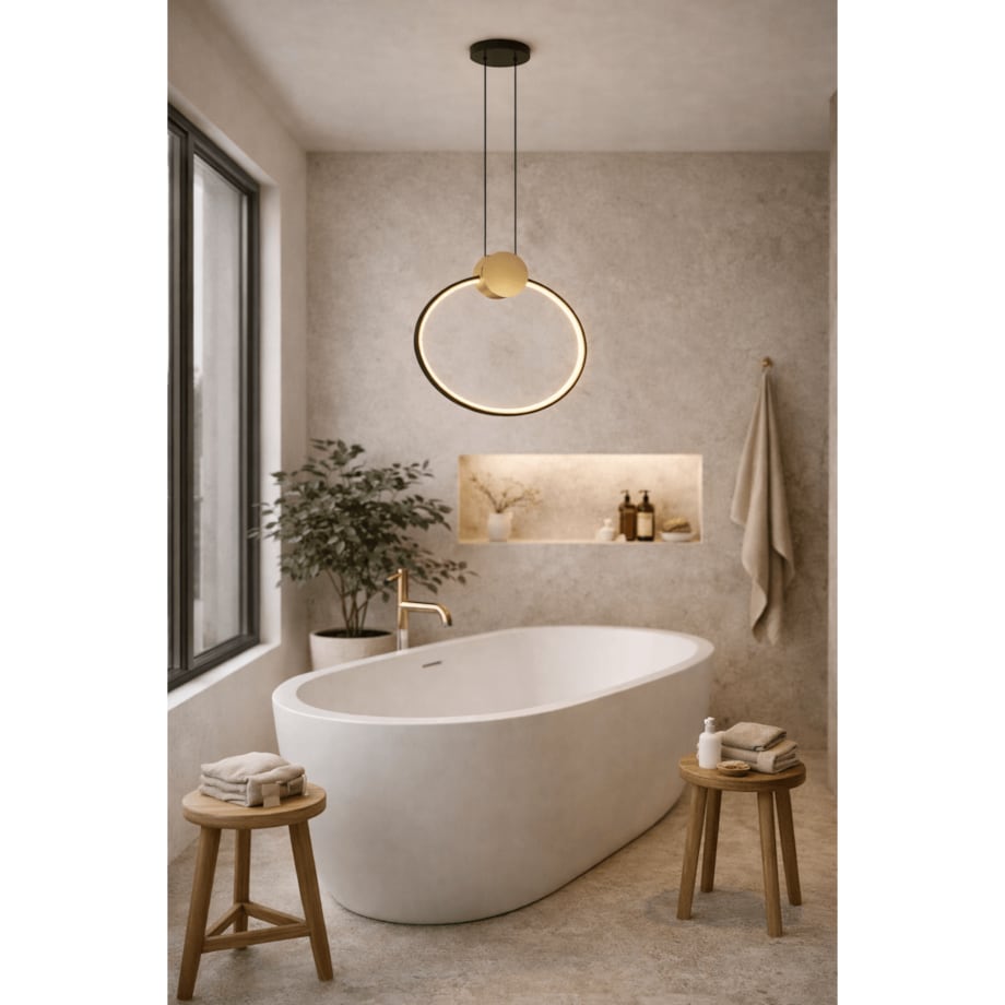 LAMPA WISZĄCA ZAFIRO M MOSIĄDZ CZERŃ