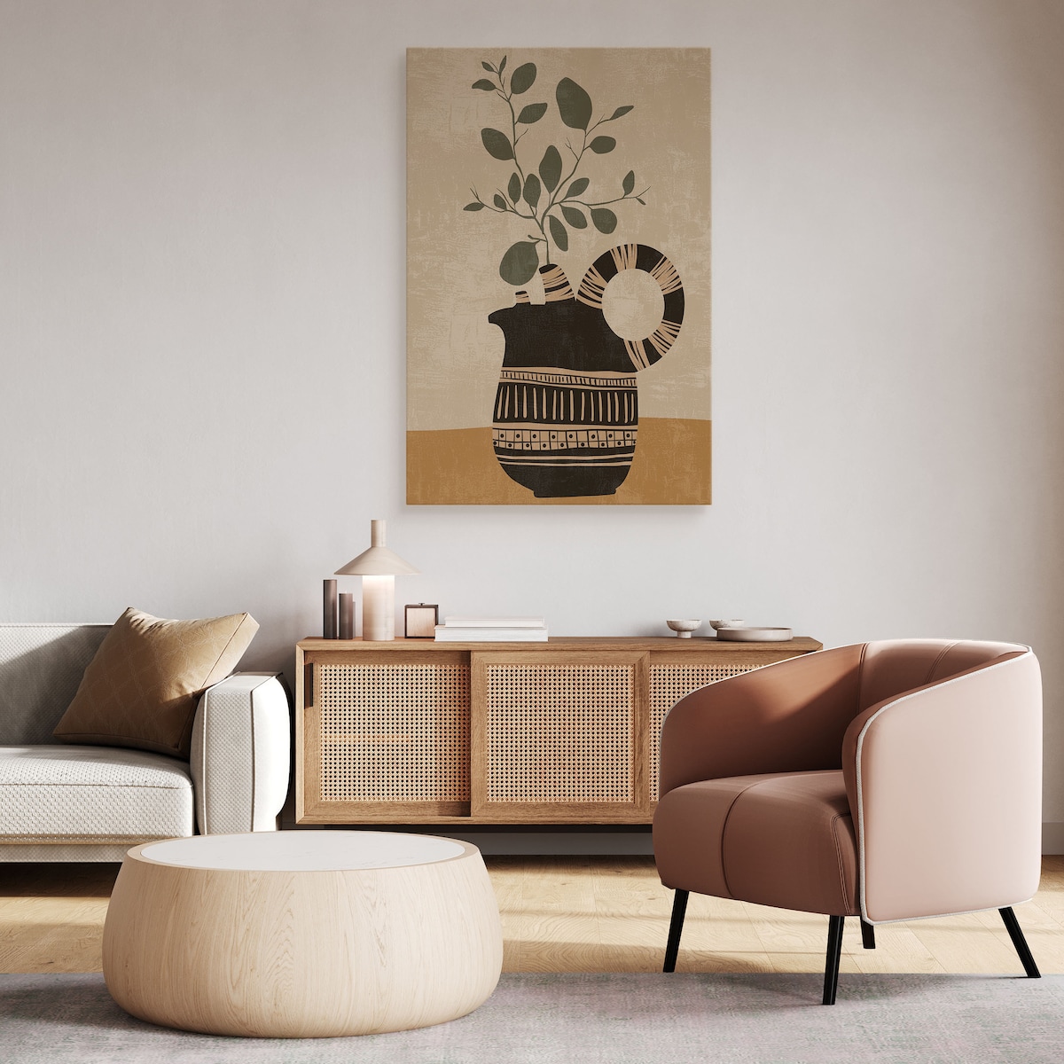 Obraz Abstrakcyjna Gałązka w Azteckim Stylu 30x40cm