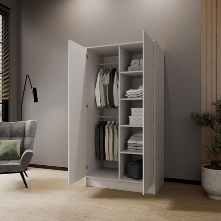 Szafa gładka 100 ALA bez lustra i bez uchwytów, biała