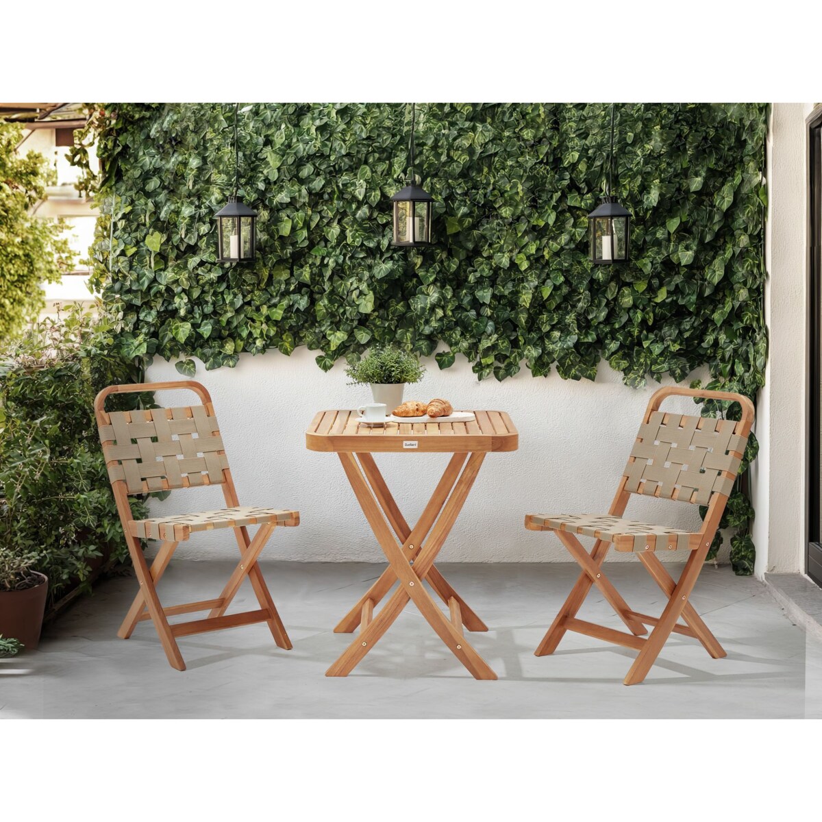 Zestaw mebli balkonowych Składane CALCIANO Certyfikowane drewno akacjowe Brązowy