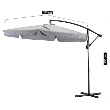 Parasol Ogrodowy Składany Duży na Taras Plażowy Pokrowiec AKRON Szary