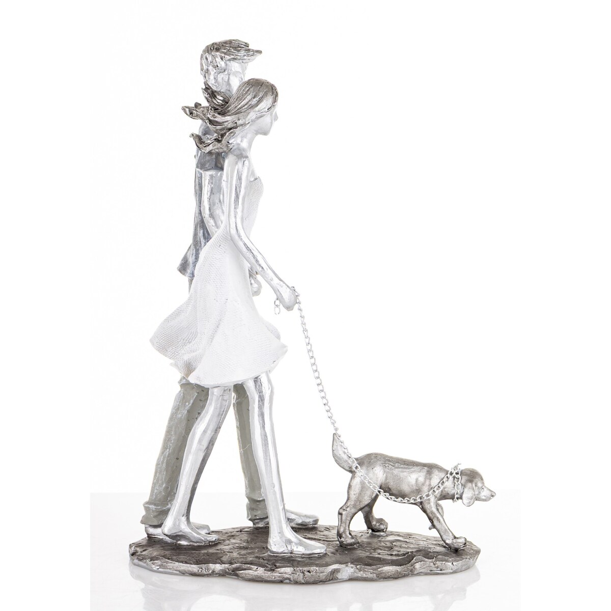 Dekoracja - figurka 26,5x10x18 cm PARA - spacer z psem