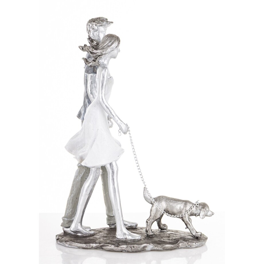 Dekoracja - figurka 26,5x10x18 cm PARA - spacer z psem