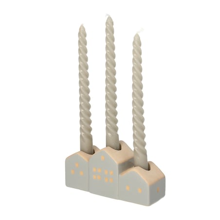 Świecznik Hauses 13x5x7cm grey, 13 x 5 x 7 cm