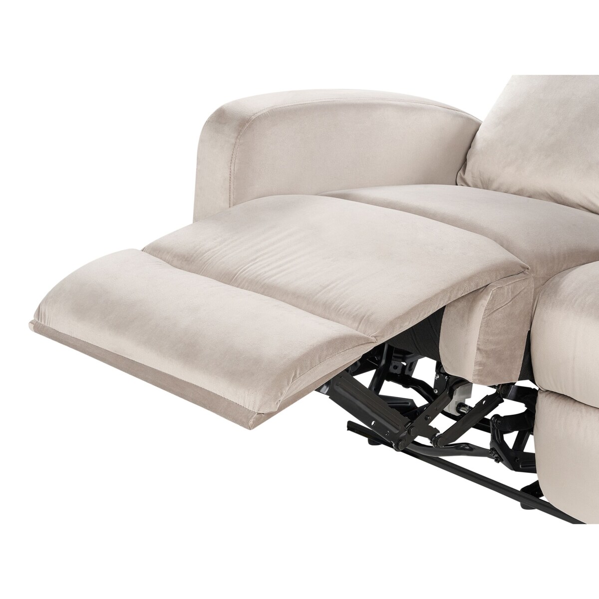 Sofa z elektryczną funkcją relaksu VERDAL Welur Beżowoszary dla 3 osób