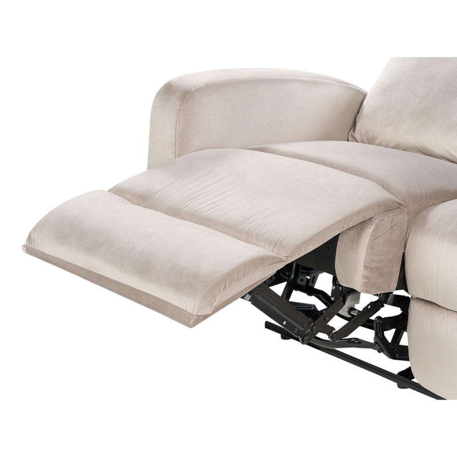 Sofa z elektryczną funkcją relaksu VERDAL Welur Beżowoszary dla 3 osób