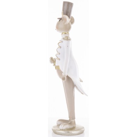 Figurka - myszka we fraku i cylindrze 31,5x9x9 cm TOPO szara