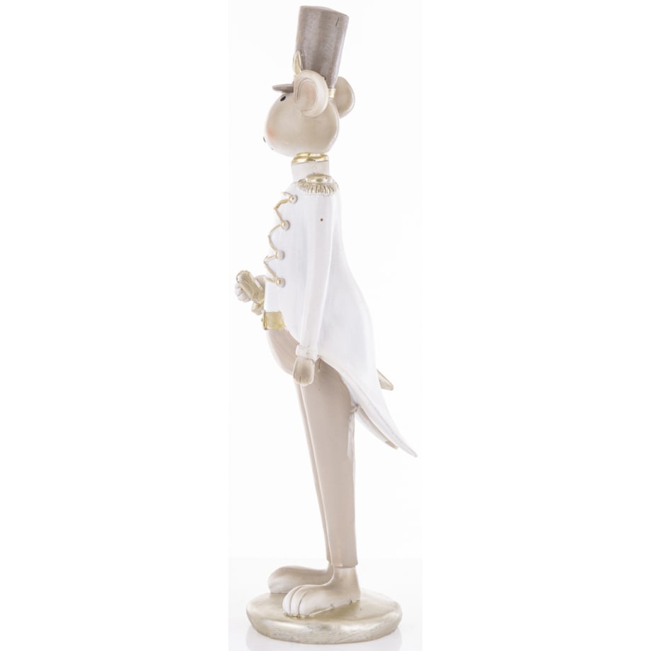 Figurka - myszka we fraku i cylindrze 31,5x9x9 cm TOPO szara