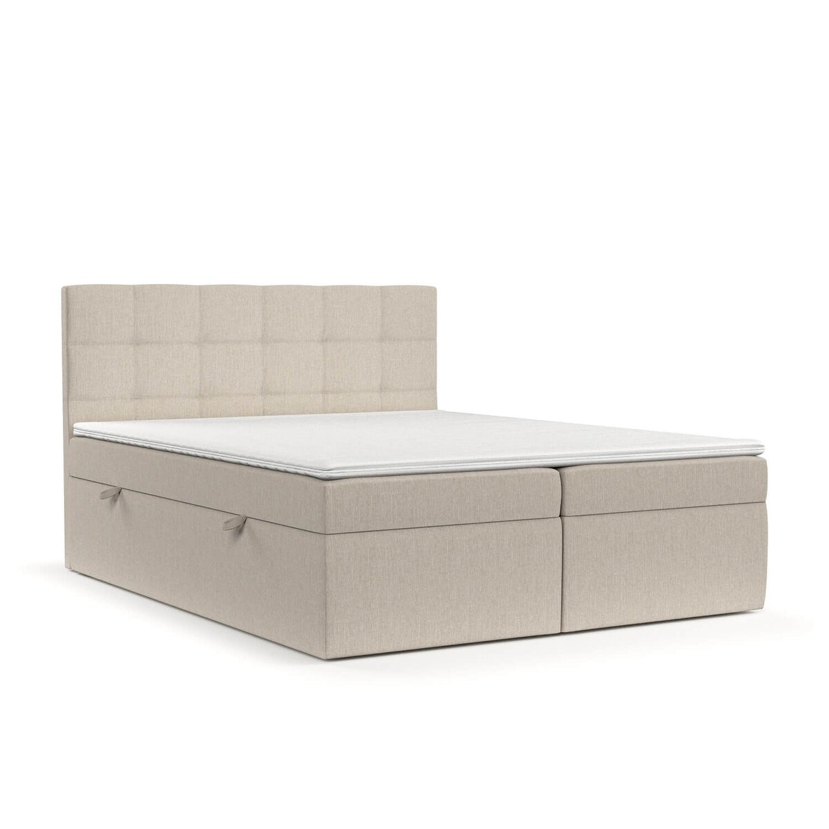 Łóżko tapicerowane LEAN 140x200 z pojemnikiem, Jasny Beż, tkanina Inari 22