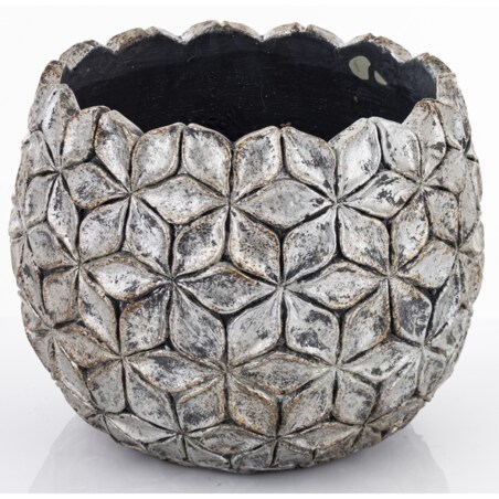 Osłonka cementowa 18,5x22x22 cm ASCONA szarosrebrna