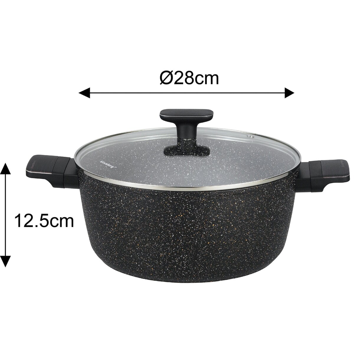 Komplet garnków z marmurkową powłoką nieprzywierającą 12-ele KLAUSBERG