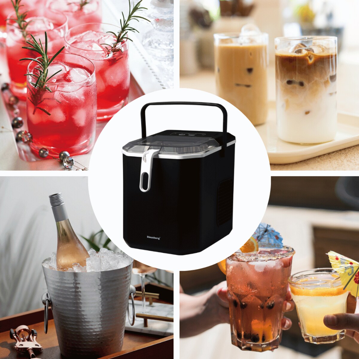 Kostkarka do lodu automatyczna 1.2L 0.6kg 100W LED KLAUSBERG