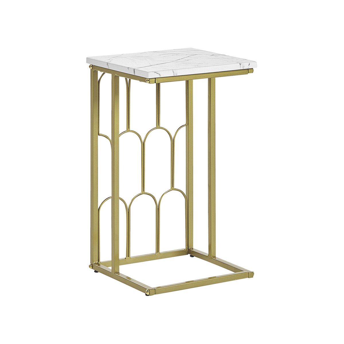 Stolik pomocniczy efekt marmuru biało-złoty PANDALE