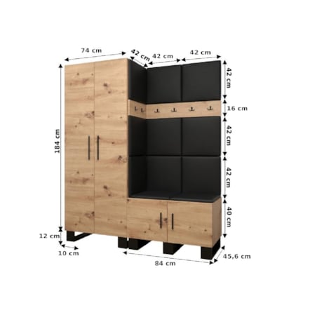 Garderoba do przedpokoju Abiks ARTIN 2 artisan+manila18