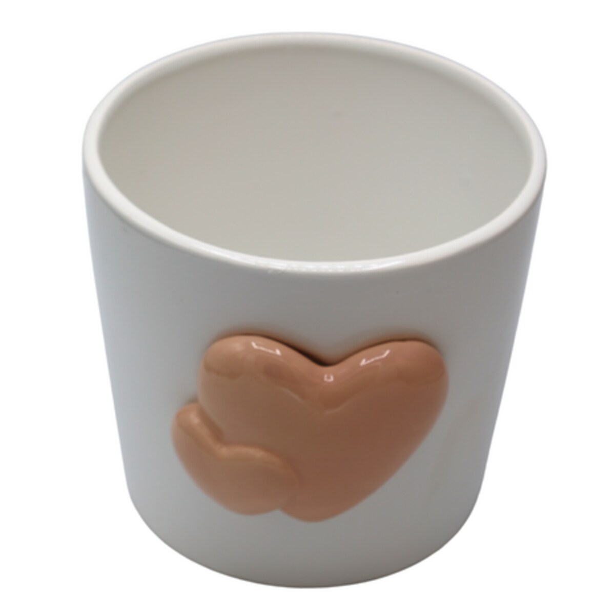 Doniczka z 2 serduszkami 18,5x17x15,5 cm OLLANA pomarańczowe