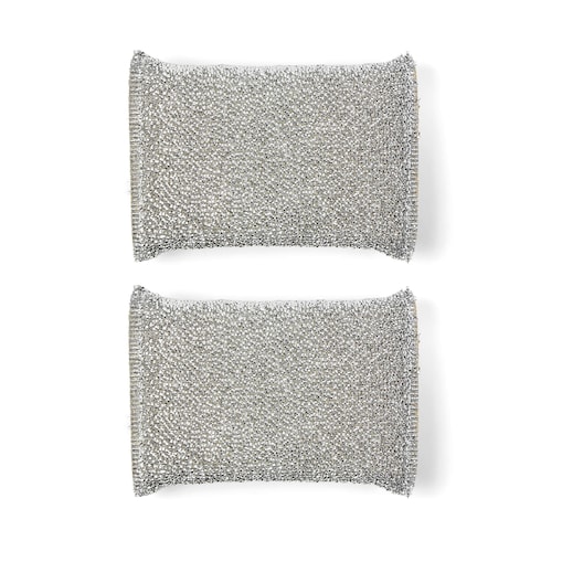 Zestaw 2 gąbek do mycia naczyń Mery - 13 cm, Srebrny