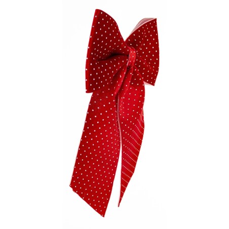 Dekoracja - kokarda kpl. 4 szt. 37x34x3,5 cm REPETON-2 czerwona z kropkami