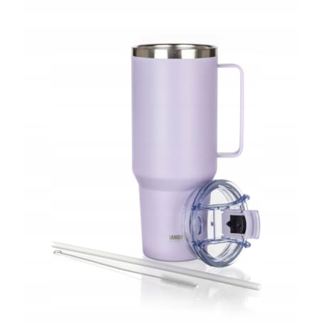 KUBEK PODRÓŻNY TERMICZNY termos 1200 ml ze słomką na napoje wysoki liliowy
