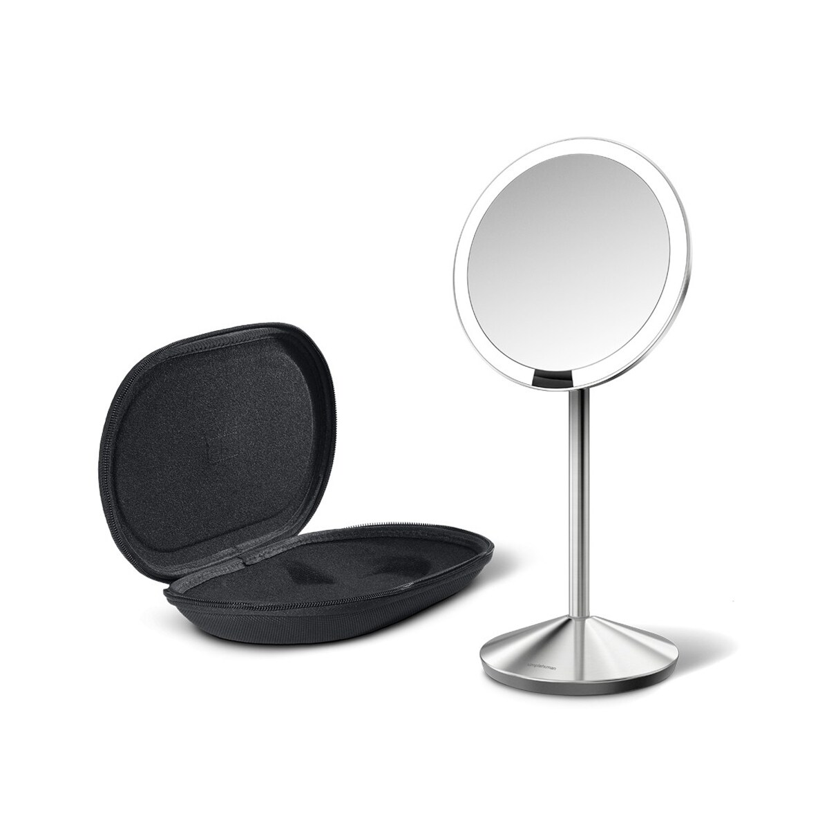 Lustro sensorowe mini z pokrowcem stal matowa / simplehuman