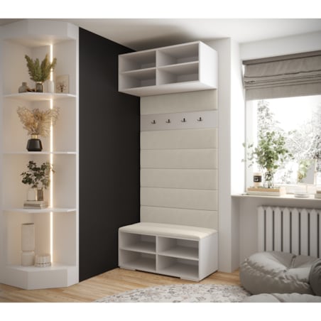 Garderoba do przedpokoju INOVA 2 biały+czarny+manila02