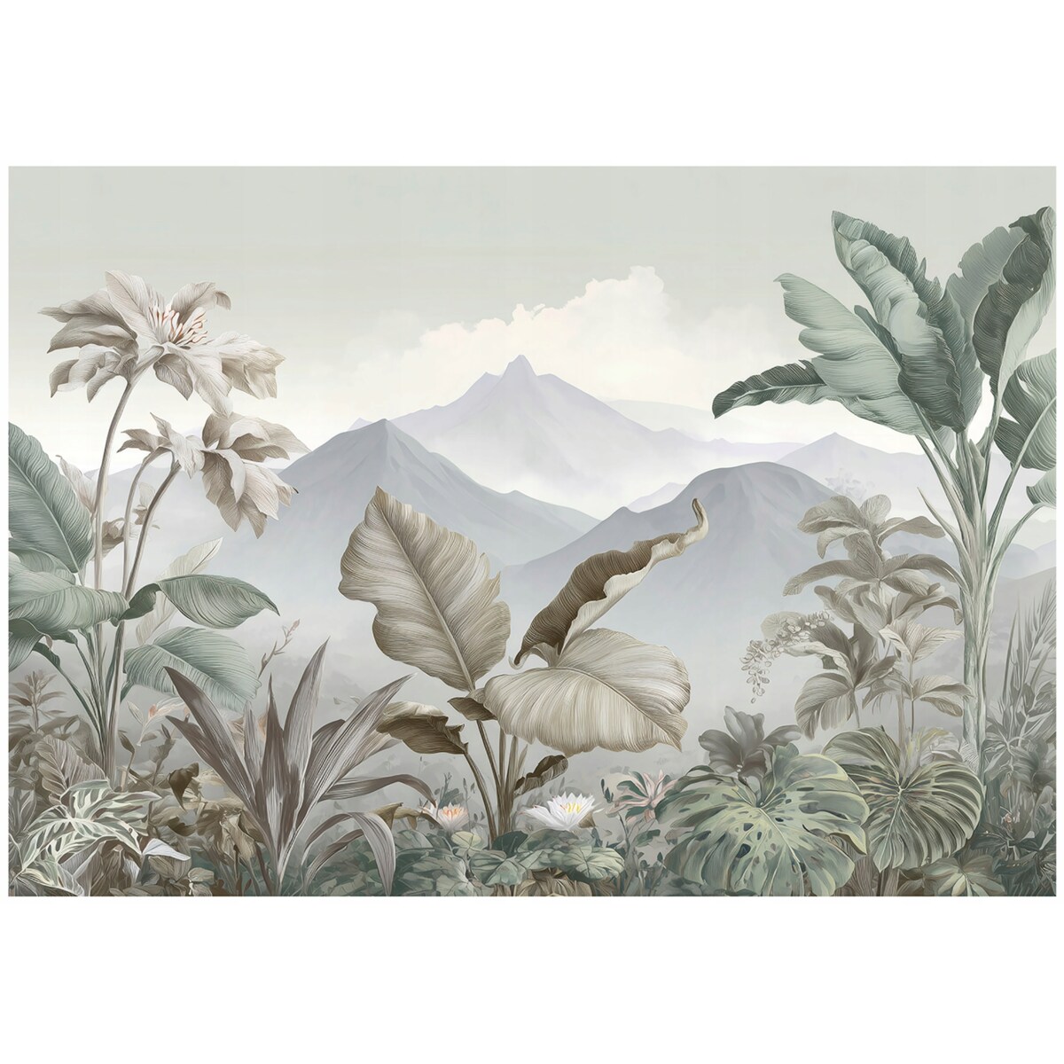 Fototapeta Do Sypialni Salonu Na Flizelinie Dżungla Natura Szary 350x250