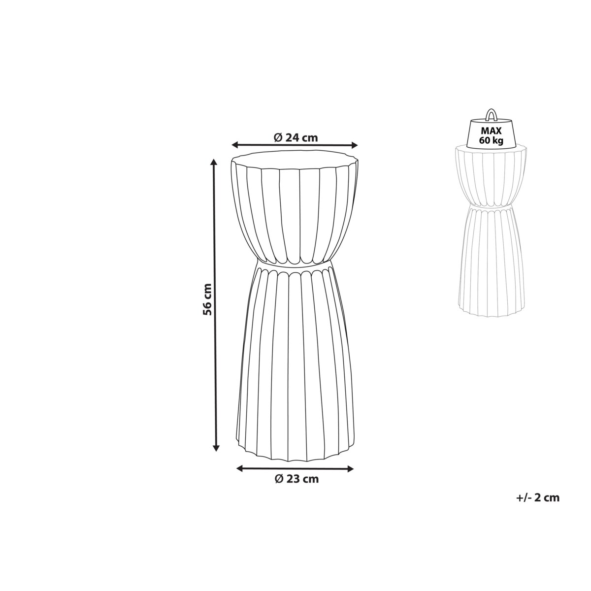 Stolik pomocniczy metalowy złoty OUYEN