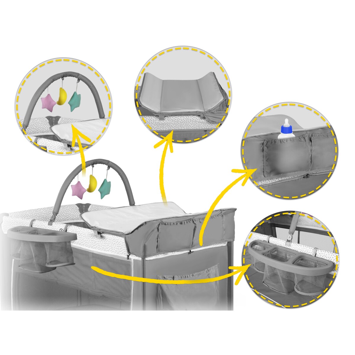 Łóżeczko turystyczne dla dziecka składane podróżne kojec Ricokids + materac + torba