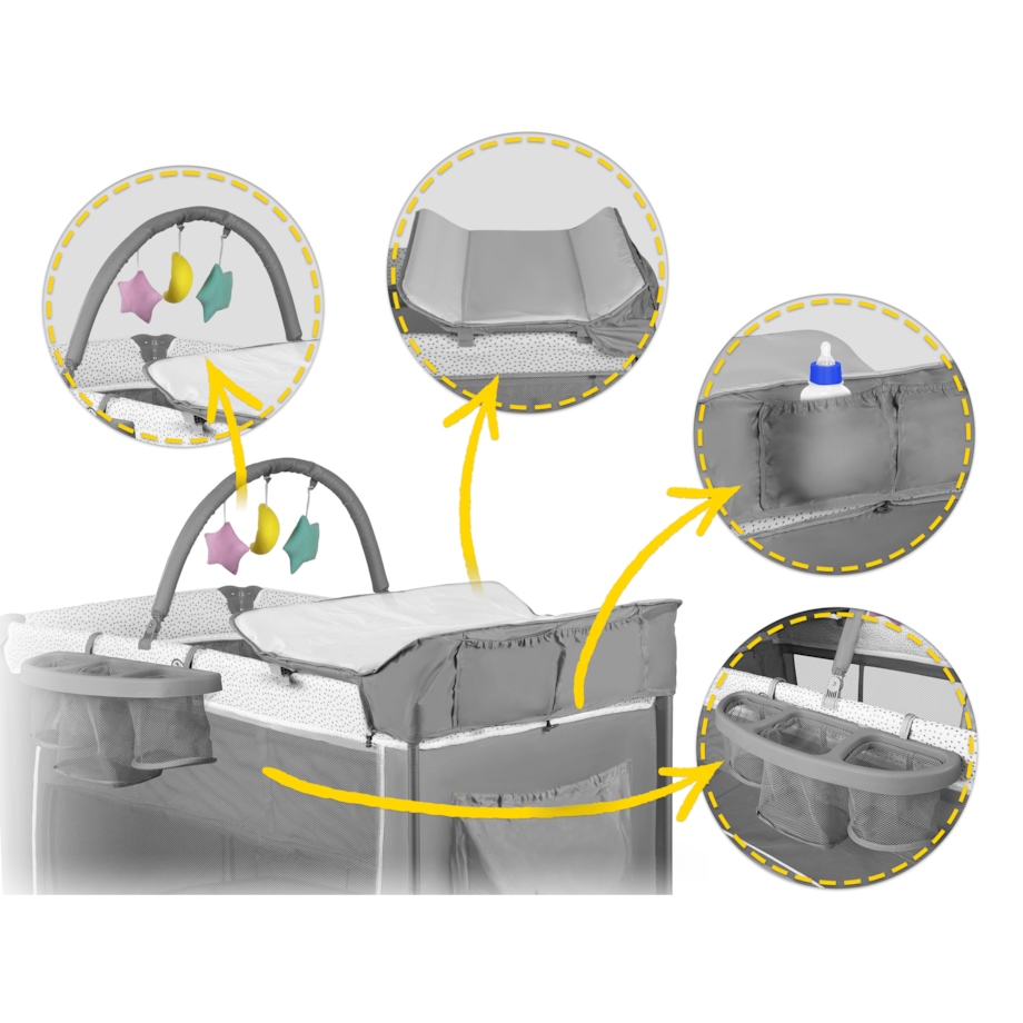 Łóżeczko turystyczne dla dziecka składane podróżne kojec Ricokids + materac + torba
