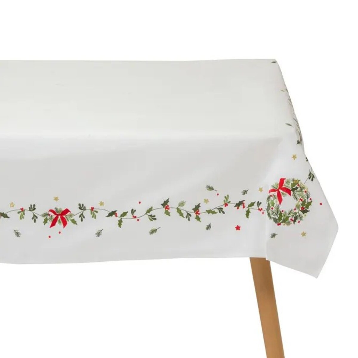 Obrus świąteczny, haftowany, Elma, 140 x 360 cm, biały
