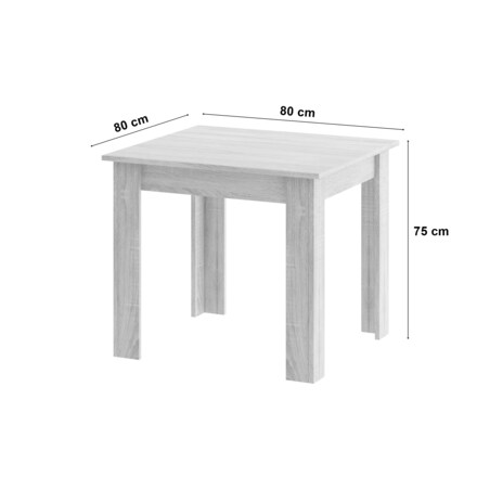 Stół Do Jadalni Kuchni Salonu Biura 80X80 Artisan + 4 Krzesła Mark Czarne