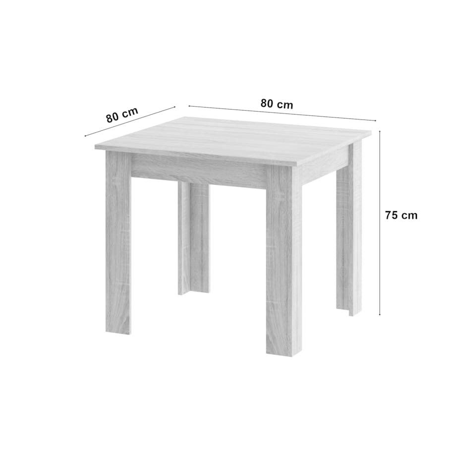 Stół Do Jadalni Kuchni Salonu Biura 80X80 Artisan + 4 Krzesła Mark Czarne