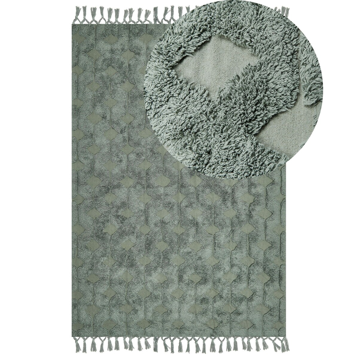 Dywan bawełniany 160 x 230 cm zielony KARS