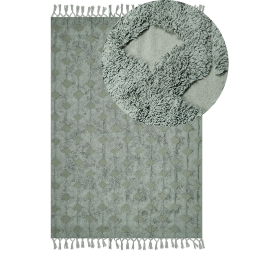 Dywan bawełniany 160 x 230 cm zielony KARS