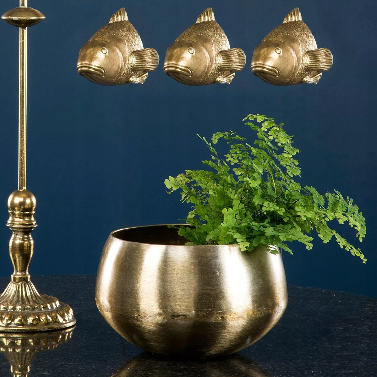 DONICZKA NA BONSAI DUŻA ZŁOTA METALOWA 2 szt osłonka donica do domu salonu